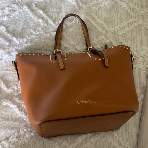 Calvin Klein Handbags - Calvin Klein Bag-in-Bag Brown Studded Purse.